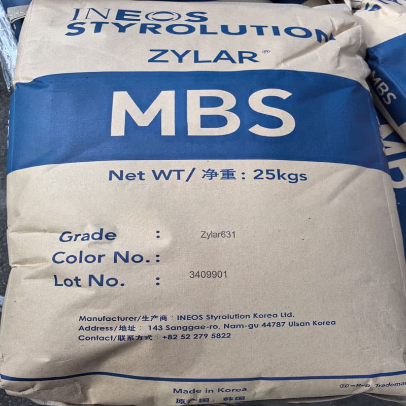 Korea INEOS Styrolution MBS Granules Zylar 631 Plastic Raw Material for PC/ABS Toughening, Radiation Sterilization Plastics