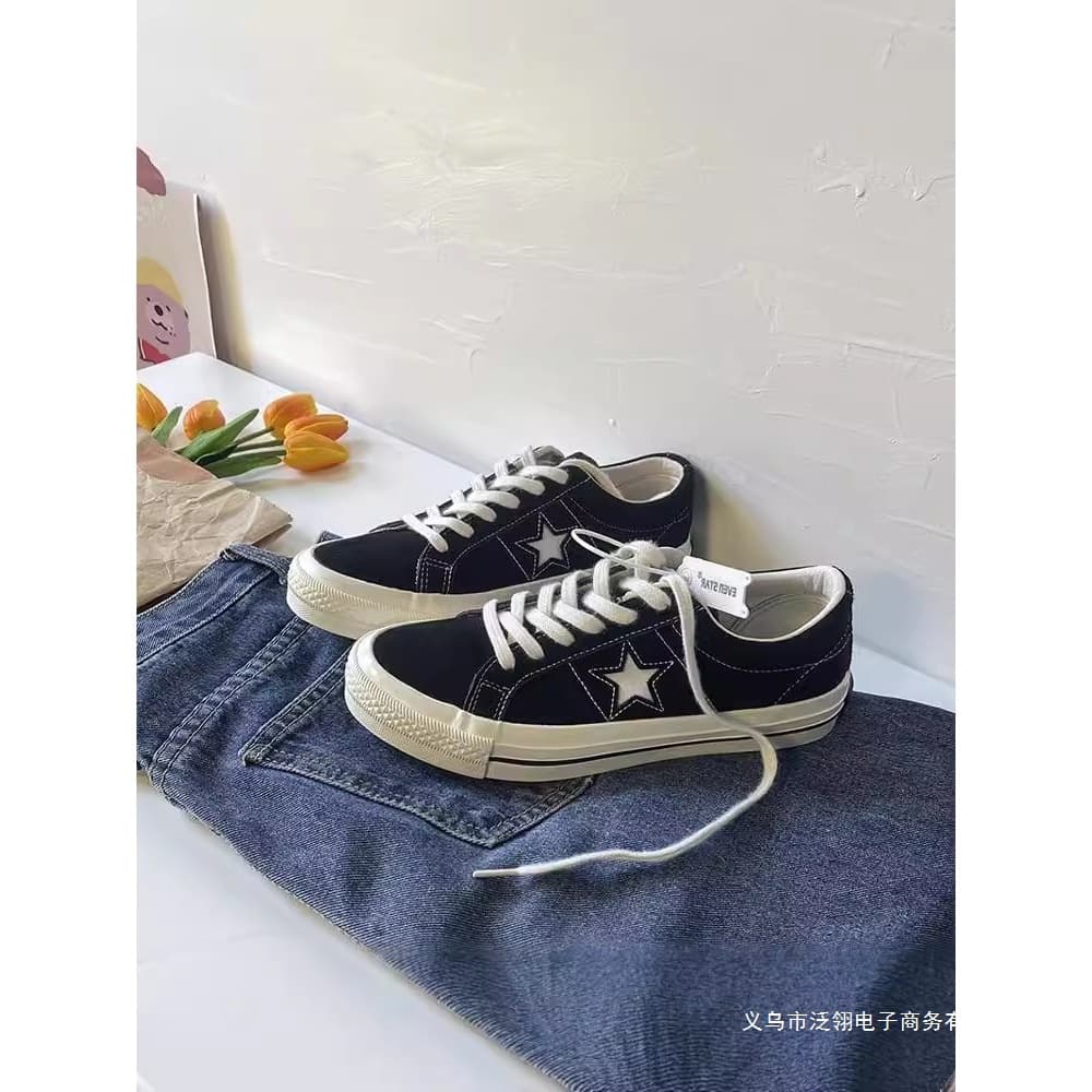 Casual autumn Convars trendy star shoes new men's shoes ONE STAR low-top canvas shoes black retro