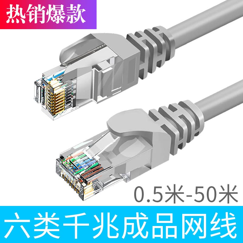 Wholesale Cat6 Gigabit Ethernet Cable RJ45 Network Patch Cord for Broadband Router Computer