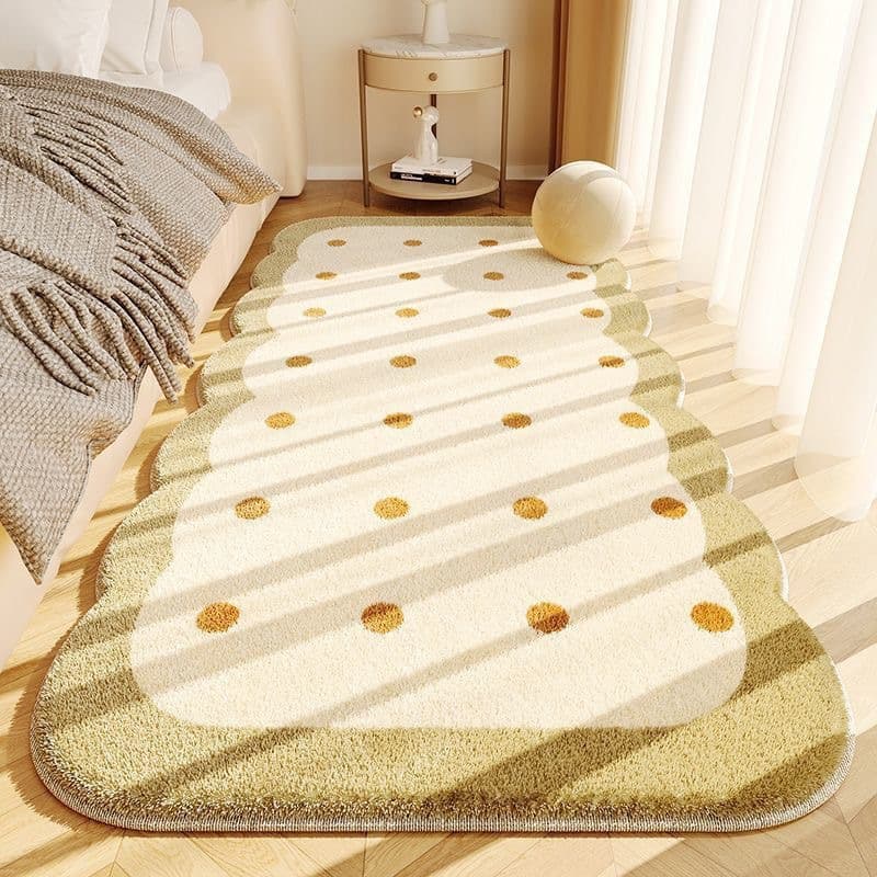 Bedside blanket, simple cream style bedroom bedside blanket, soft cooling foot pad, bay window mat, girly heart bedside decorative blanket