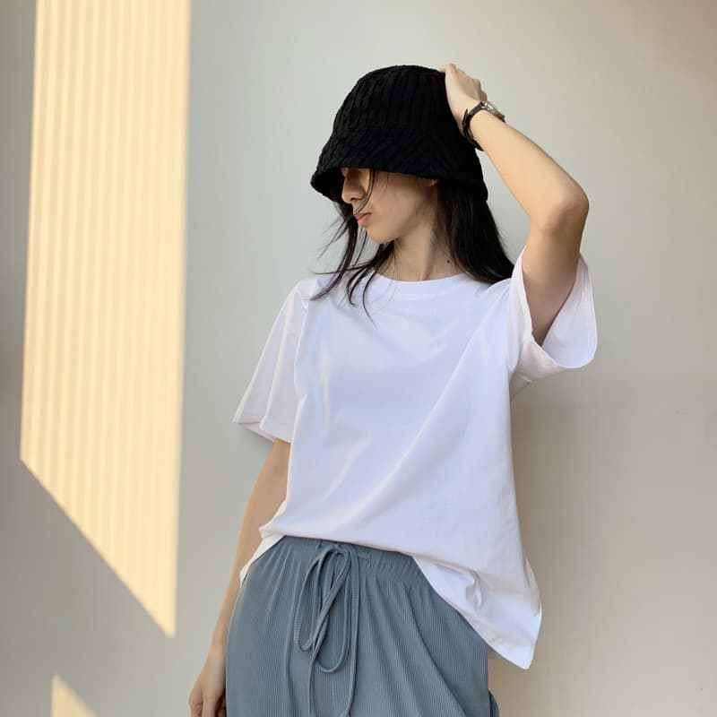White T-Shirt for Women Summer Thin Short Sleeve Slim Fit Pure White Tee 2024 Solid Basic Top Inner Layering Undershirt