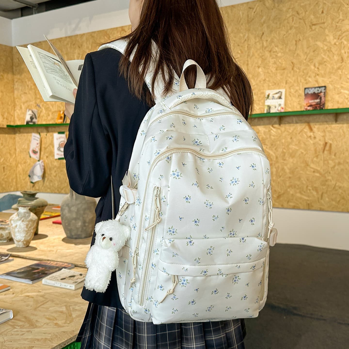 New Forest-style Ins High-Appearance Fresh Sweet Campus Backpack for Middle and High School Students, Lightweight Large-Capacity Laptop Backpack