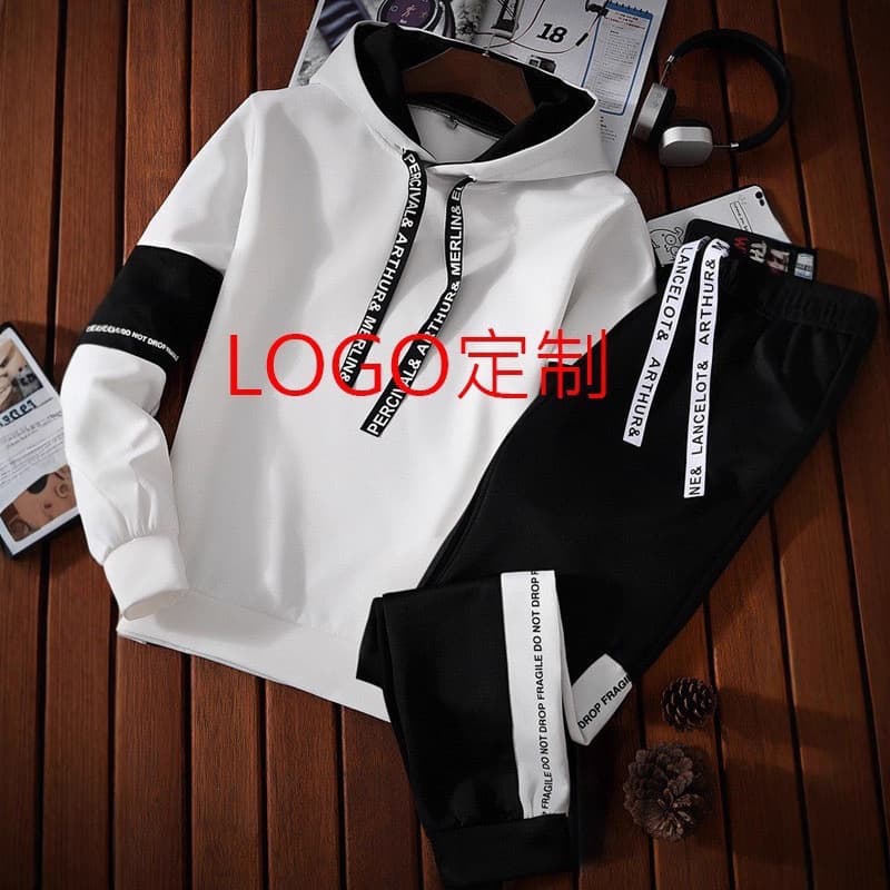Men's Hoodie Set Fall New Arrival Casual Long Pants Korean Style Slim Fit Youthful Two-Piece Trendy Outfit