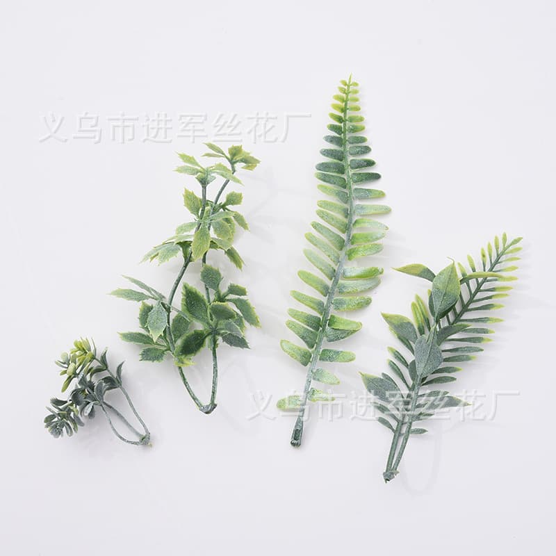 Artificial plastic leaves, Persian fern leaves, wedding decorations, bridal bouquet accessories, fake plant leaves