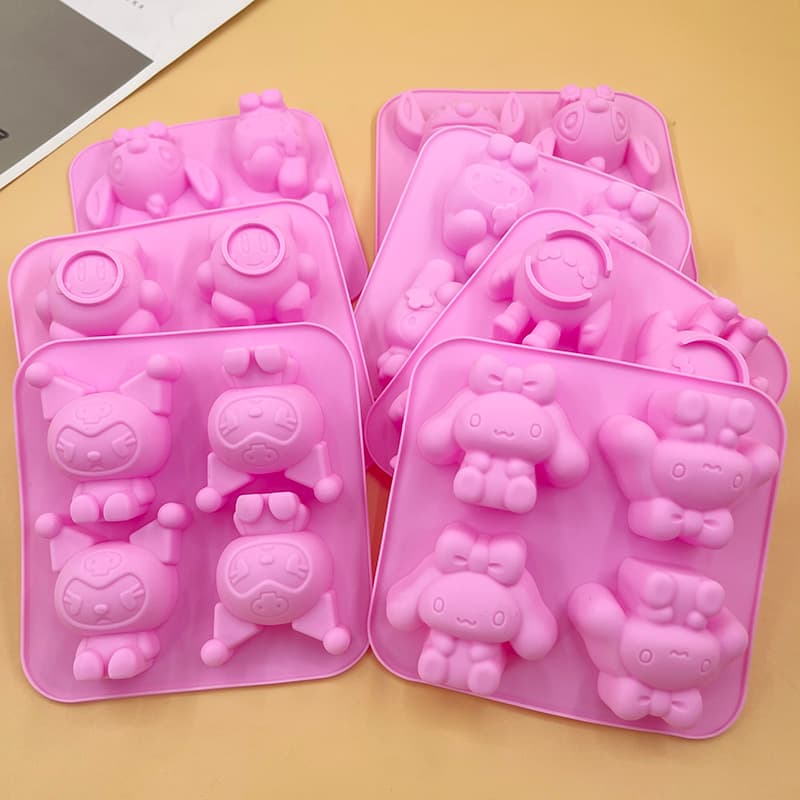 DIY Cartoon Handmade Soap Plaster Doll Resin Silicone Wax Bottle Candy Mold Panda Bowl Rice Cake Shape Mold