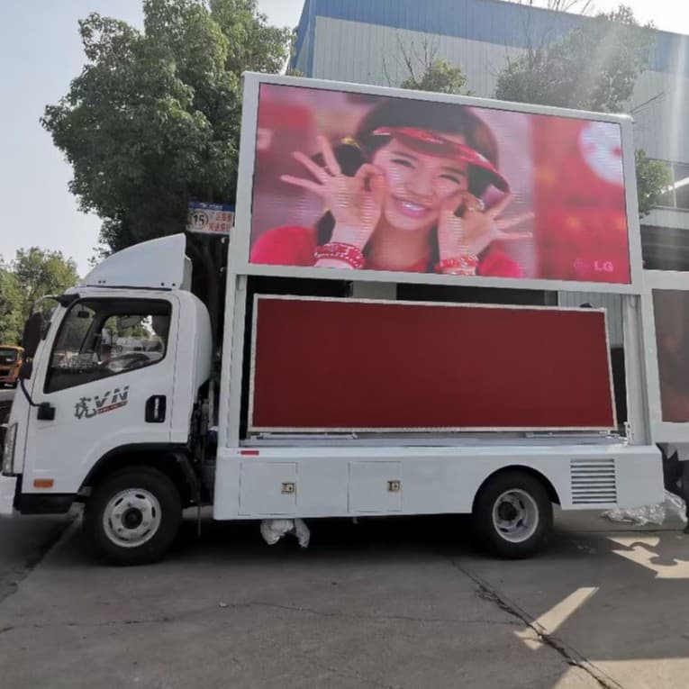 Mobile LED Advertising Vehicle High-Definition Multimedia Display Stage Truck Factory Direct Sale License-Plate Ready
