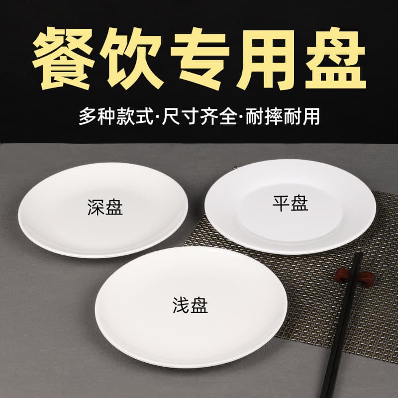 10 Melamine Plates Commercial Restaurant Hotel Buffet Round Plastic Hot Pot Plates