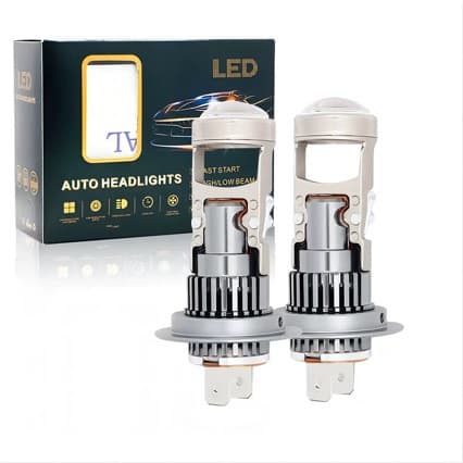 H7 LED Headlight Bulb with Small Lens H11 Projector Lens M01R Plug-and-Play 9005 9006 High Brightness LED Car Light 60W
