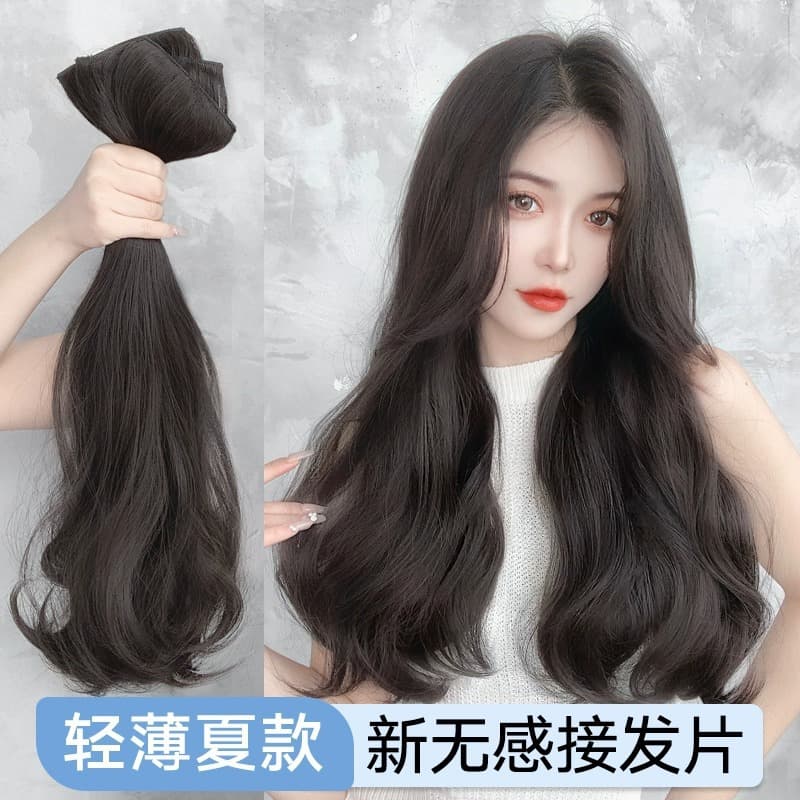 Wigs for curly hair, three-piece fluffy hair extensions, invisible hair extensions that can be tied into ponytails, wigs for women with long hair and long straight hair