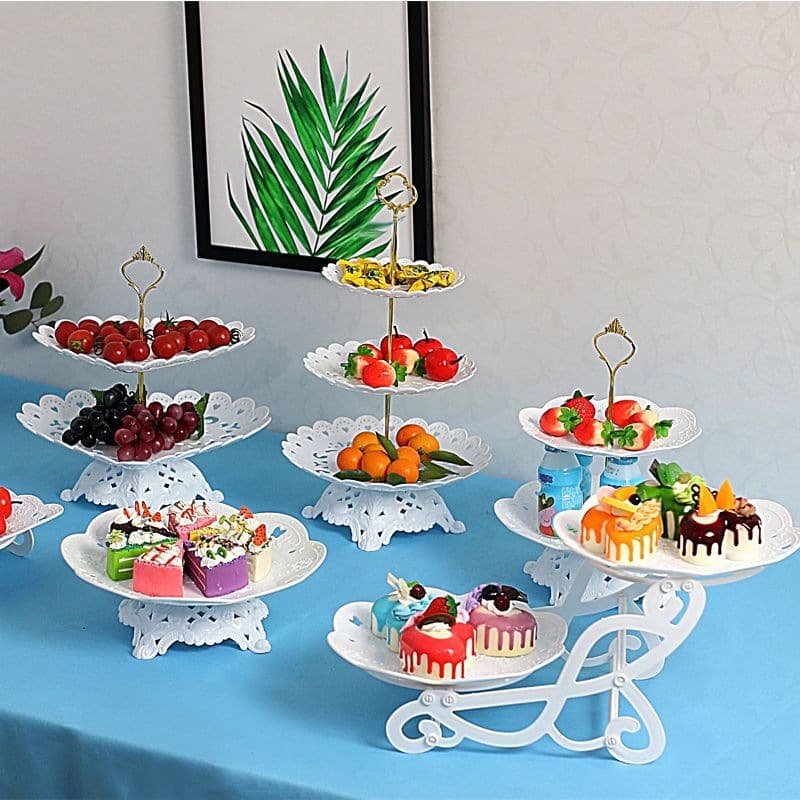 Birthday Party Dessert Table Decoration Display Stand European Style Multi-Layer Fruit Tray Cake Pastry Rack Plate Wedding