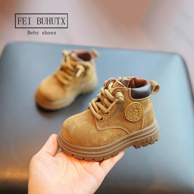 Children's Martin Boots 2025 Autumn/Winter New Style Girls' Baby Shoes Yellow Boots Boys' Soft Sole Short Boots