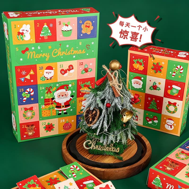 Creative Christmas Advent Calendar Packaging Box, Mystery Blind Box, Christmas Poke Fun Gift Box, Empty Box