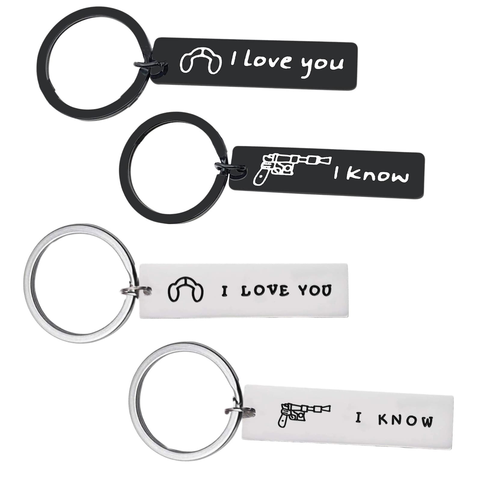 I Love You I Know Stainless Steel Keychain Couple Gift Star Wars Keychain Star Wars