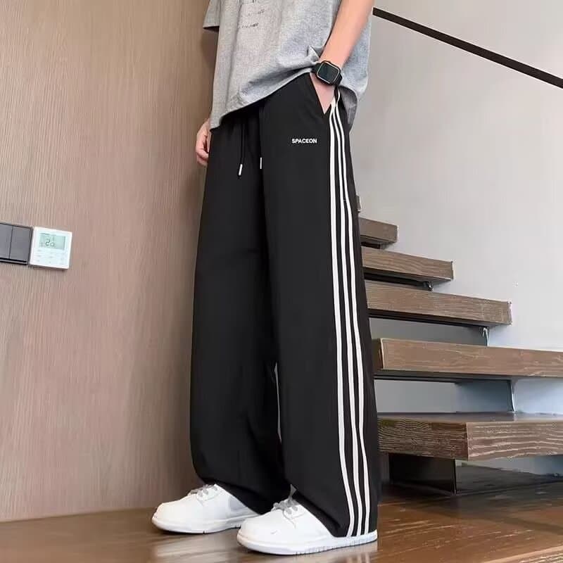 Men's Casual Trousers Ice Silk Summer 2026 New Loose Fashionable Paratrooper Drape Wide-Leg Pants Thin Quick-Dry Pants