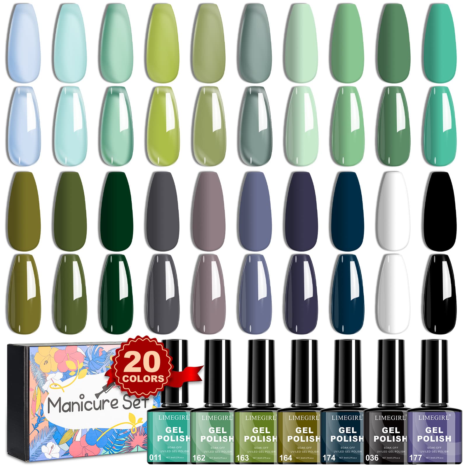 LIMEGIRL Gel Nail Polish Set Full Collection New Colors Barbie Nail Gel Polish Kit