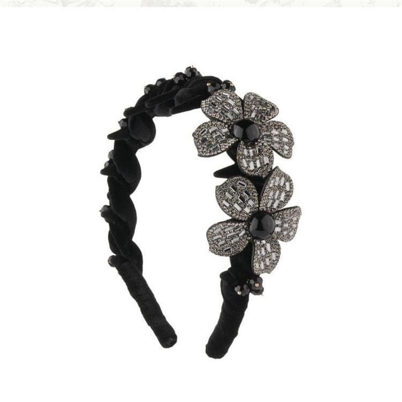 【Floral Vale】 high-end velvet 3D floral luxury headband high-crown headband with teeth anti-slip temperament versatile