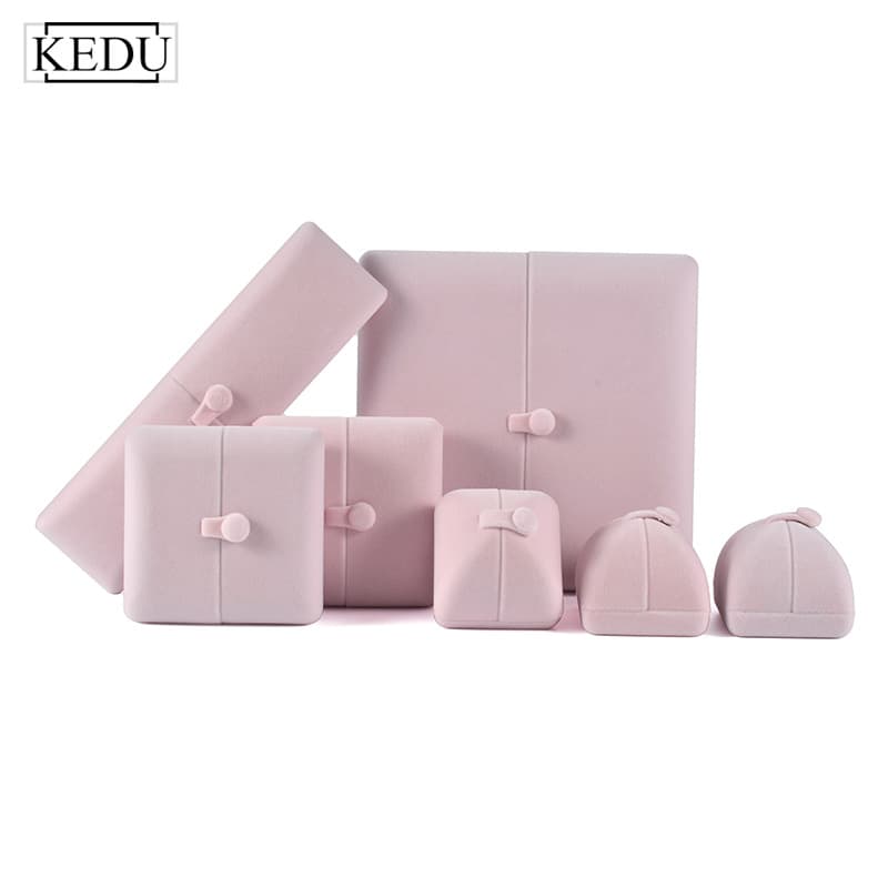 Premium Wedding Ceremony Bracelet Box Double-Open Jewelry Ring Box Velvet Beaded Bracelet Box Pink Pendant Necklace Box Wholesale