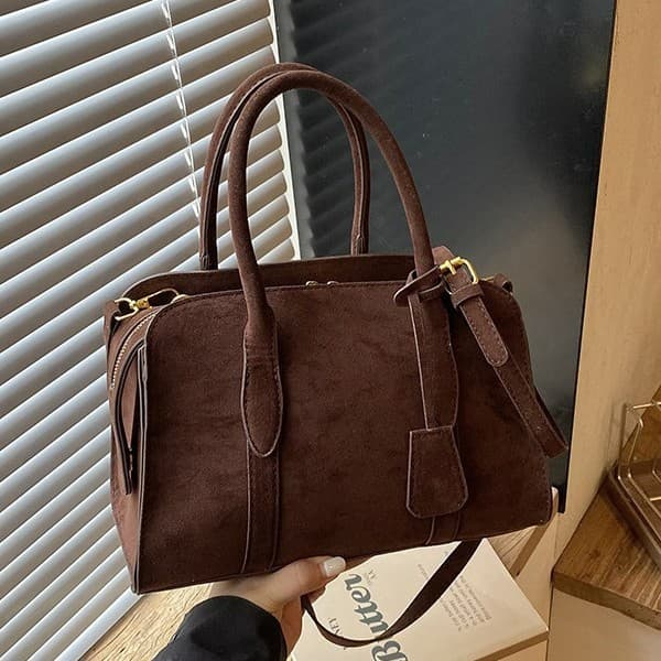 Handbags women cross-border 2026 new European and American retro suede frosted Boston handbag commuting