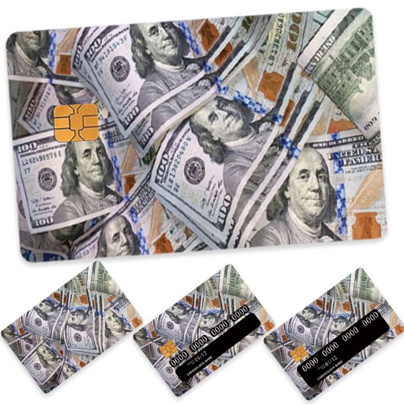 Creative Currency Design Credit Debit Card Stickers Small Core Skin Decals Fun Financial Themed PVC Labels Personalized Gifts