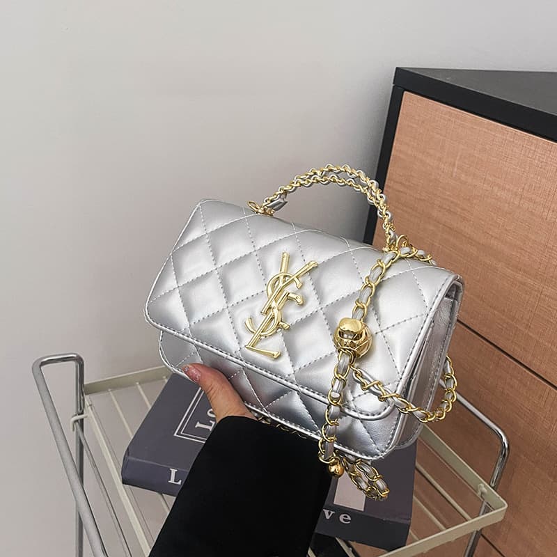 Cross-border high-end retro women's 2026 new diamond embroidery chain one-shoulder crossbody bag fashionable versatile small square bag