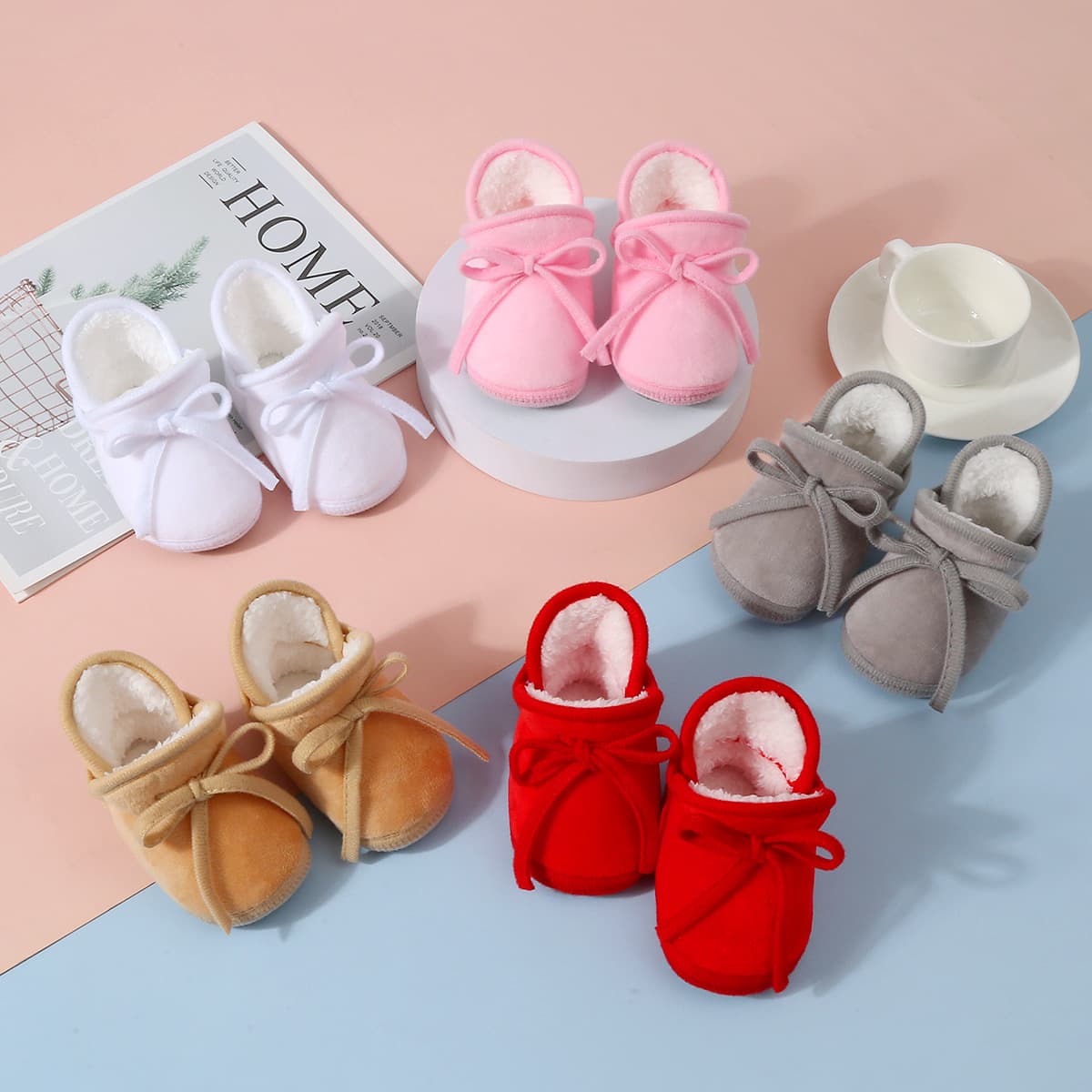 Factory-produced baby cotton shoes for 3-12 months, winter style, unisex baby shoes, fleece-lined, soft-soled walking shoes