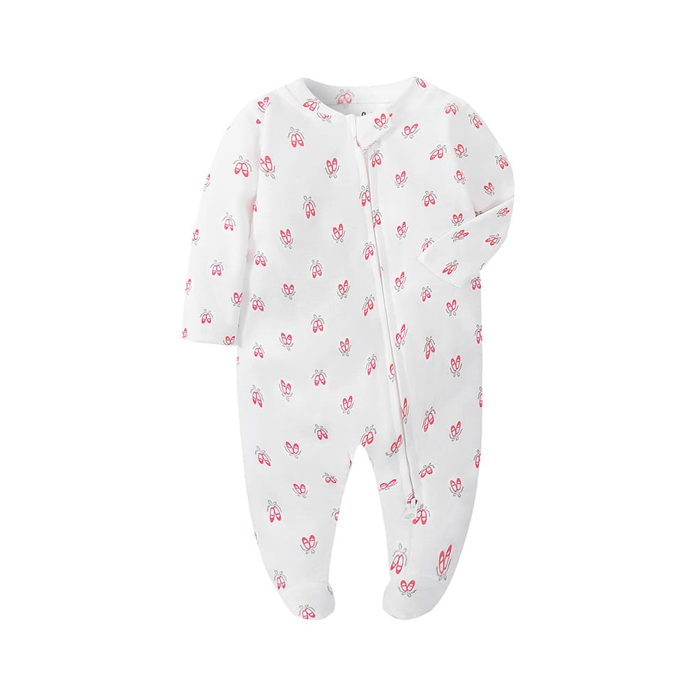 New Baby Romper Long Sleeve Zipper Bodysuit Sleepwear Footed Pajamas Infant Clothing for All Seasons