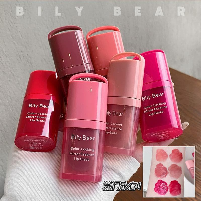 Bilybear color-locking mirror long-lasting lip glaze honey moisturizing lip glaze moisturizing and clear lens surface pouty lips whitening female