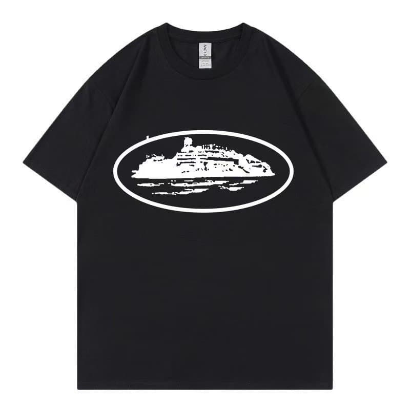 Cross-border popular European and American trendy printed short-sleeved men's and women's high street fashion brand hip-hop casual loose T-shirt ins