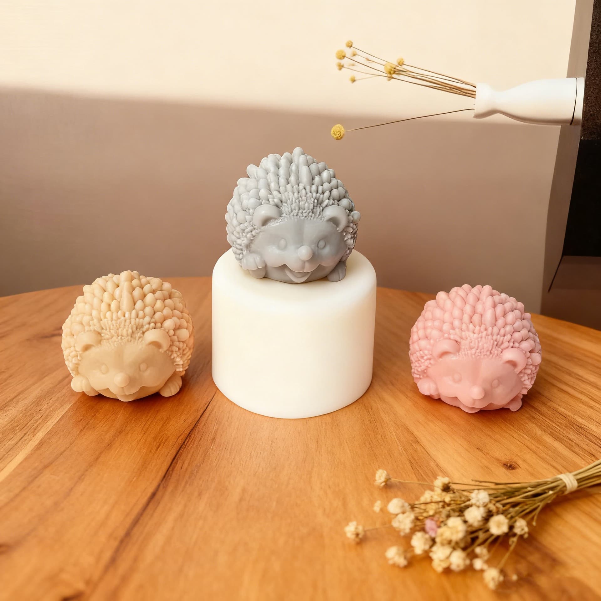 3D Hedgehog Candle Silicone Mold Hedgehog Craft Gypsum Resin Soap Mold DIY Cake Baking Mold