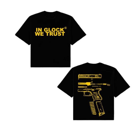 OMEGA T Shirt Mens Harajuku Hip Hop in Glock We Trust Graphi