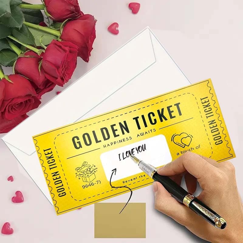 Amazon's top-selling gold ticket scratch-off card custom fun discount coupon greeting card DIY creative gift card