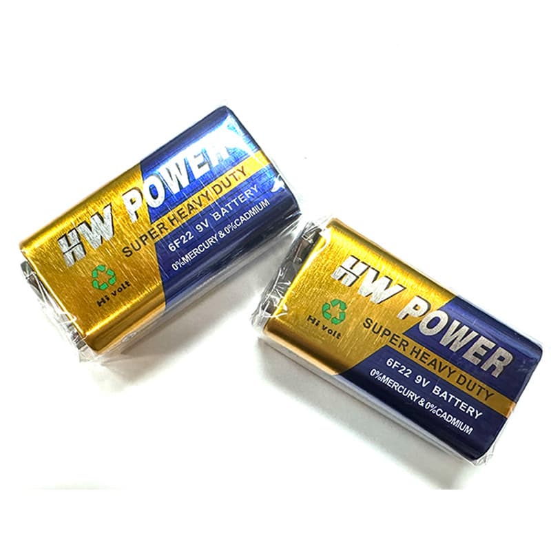 HF Factory Direct 9V Battery Meter Microphone Multimeter 9V Battery Super Heavy Duty Carbon Zinc 6F22 9V Square Battery