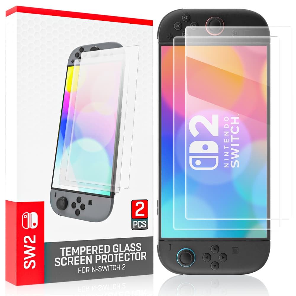 Compatible with Nintendo Switch 2 Tempered Glass Screen Protector NS2 Console High-Aluminum Glass Film 2-Pack