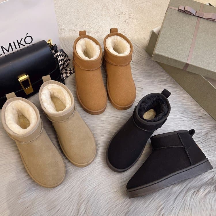 Winter Plus Size Snow Shoes Women 2026 New Flat Short Boots Northeast Cotton Shoes Men Fleece-Lined Thickened Snow Boots Export