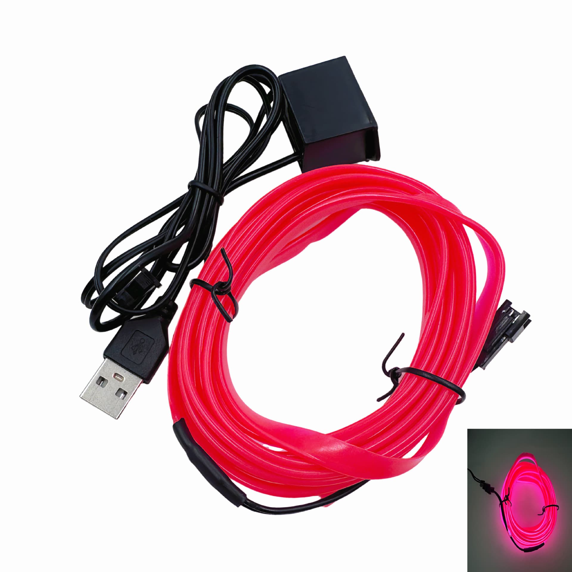 Car EL Wire Edge Cold Light Decorative Light Strip, Interior Atmosphere Light, No Wiring Needed, Clip-on Light Strip