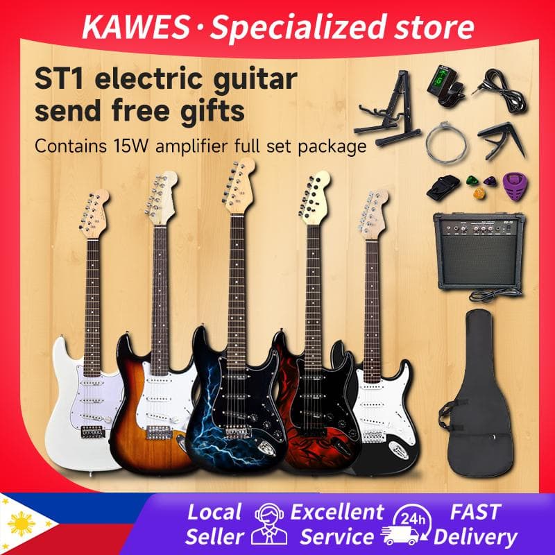 ST Classic Electric Rock Guitar Single Coil Single Tremolo 39 Inch 24 Fret Solid Wood Guitar Cross-Border Stock Guitar Factory