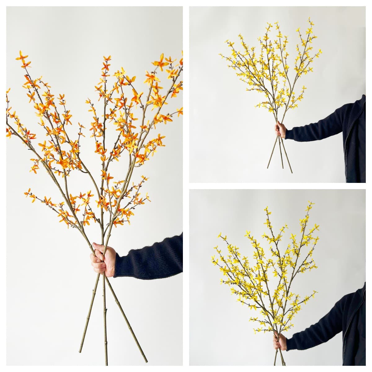 Lifelike Artificial Spring Jasmine and Forsythia Flowers, New Chinese New Year Decorative Faux Flowers for Home Living Room