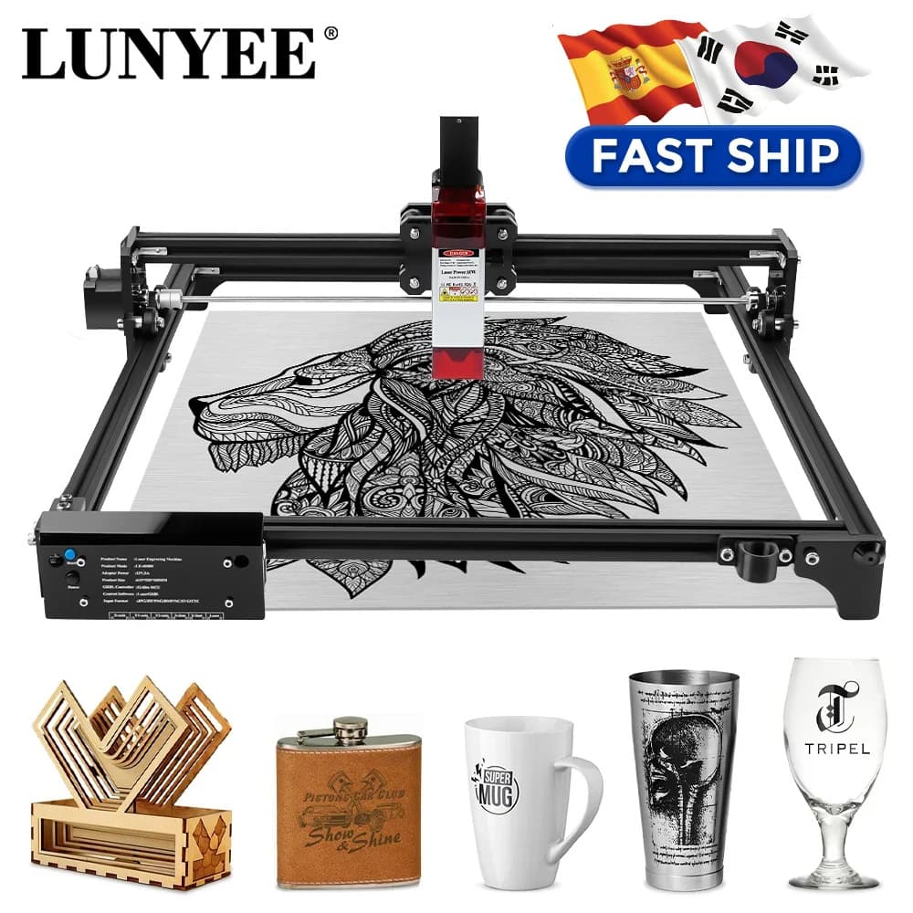 4040 Mini Laser Engraving Machine for Ornament Cutting, Mold DIY Marking, Wood, Two-Axis, Semiconductor Desktop