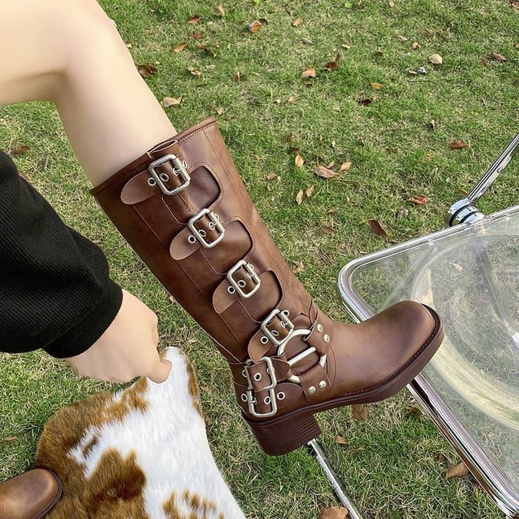 Maillard Western Cowboy Boots Women 2026 New Autumn Winter Chunky Heel Tall Boots Over-the-Knee High Rider Boots