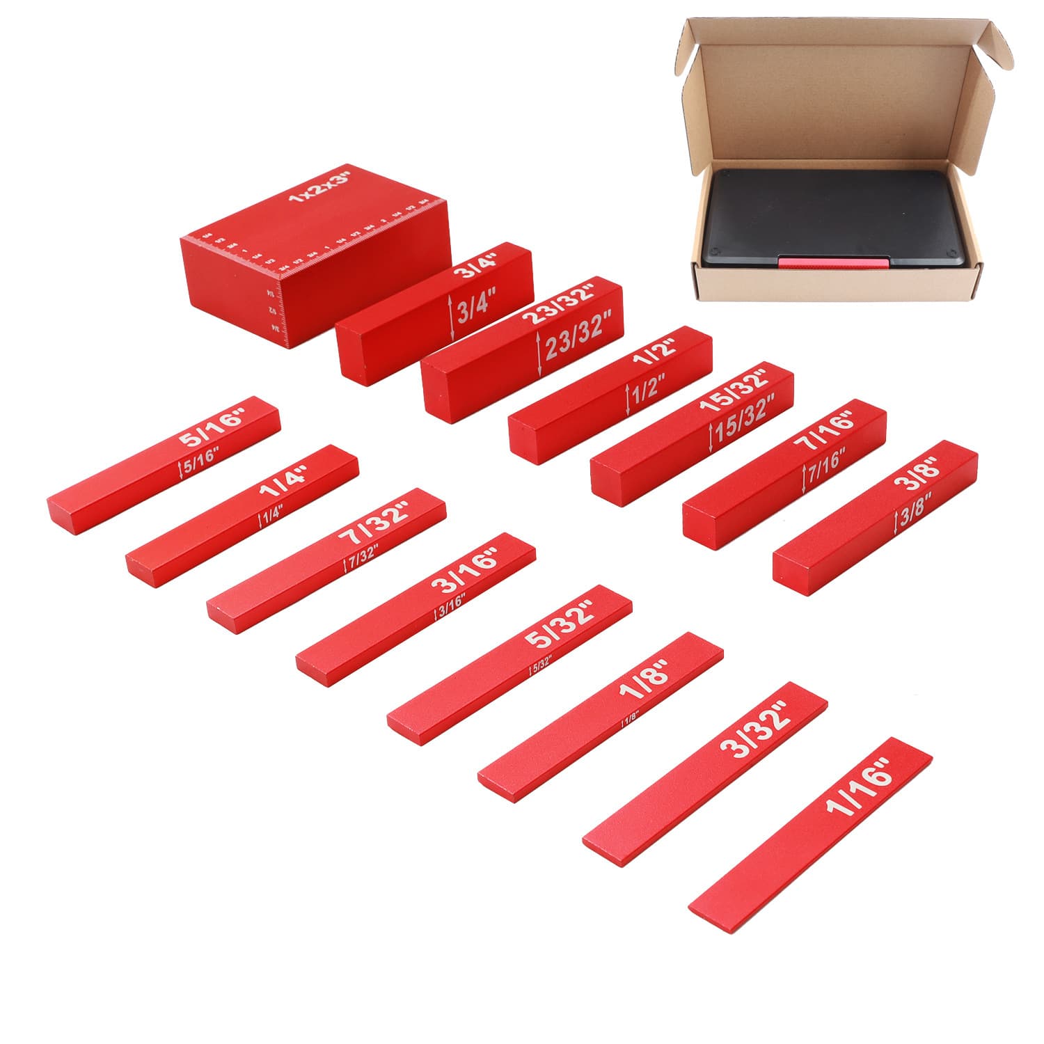 15-Piece Setup Blocks Gauge Flat Pad Block Measurement Block Combo for Table Saw High Precision Home Use Combination Tool