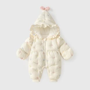 Baby Winter Clothes Newborn Romper Cotton-Lined Thermal Princess Girl Cotton Coat Thickened