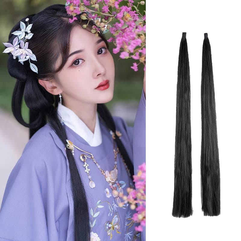 Dropshipping Ancient Costume Wig Sideburns Bangs Hair Extensions for Historical Costume Photography and Film Bun Hairstyles
