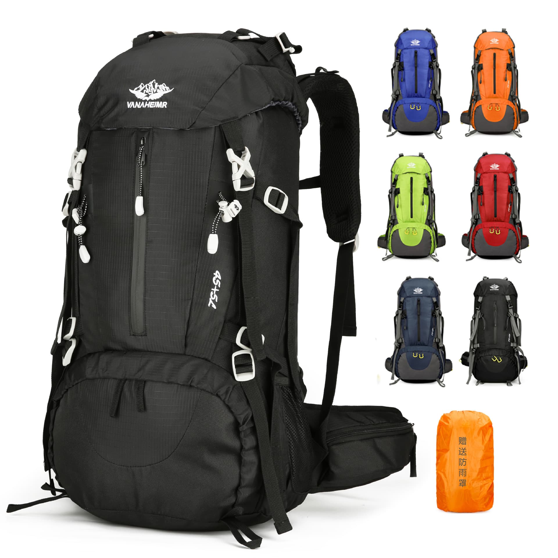 Large-capacity nylon backpack for cross-border outdoor sports, hiking, and multi-functional outdoor activities.