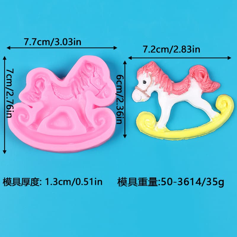 3D Silicone Fondant Cake Mold Lucky Dragon Shape Cake Mold Little Rabbit Rocking Horse Bear Baking DIY Mold