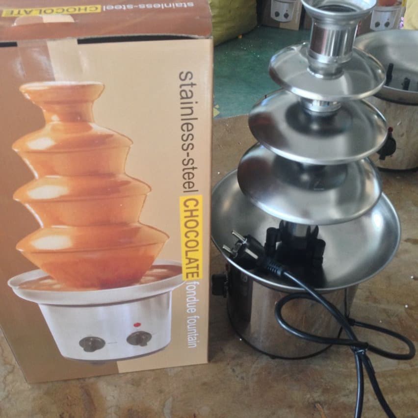 Large Four-Layer DIY Chocolate Mixer Fountain Waterfall Stew Pot Melting Machine Automatic Melting Tower