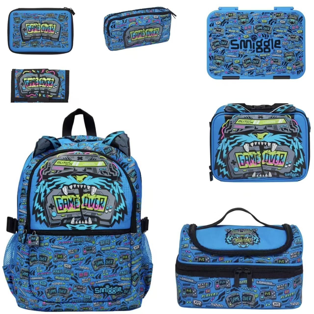 Australian Smiggle School Backpack Kids Decompression Shoulder Bag Children Outdoor Casual Bag Blue Tiger Ears Set