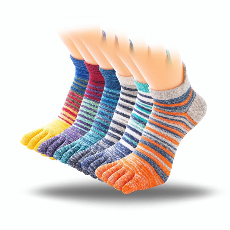 Spring Summer Autumn Men's Thickened Reinforced Sports Five-Toe Socks Root Protection Casual Fashion Split-Toe Socks