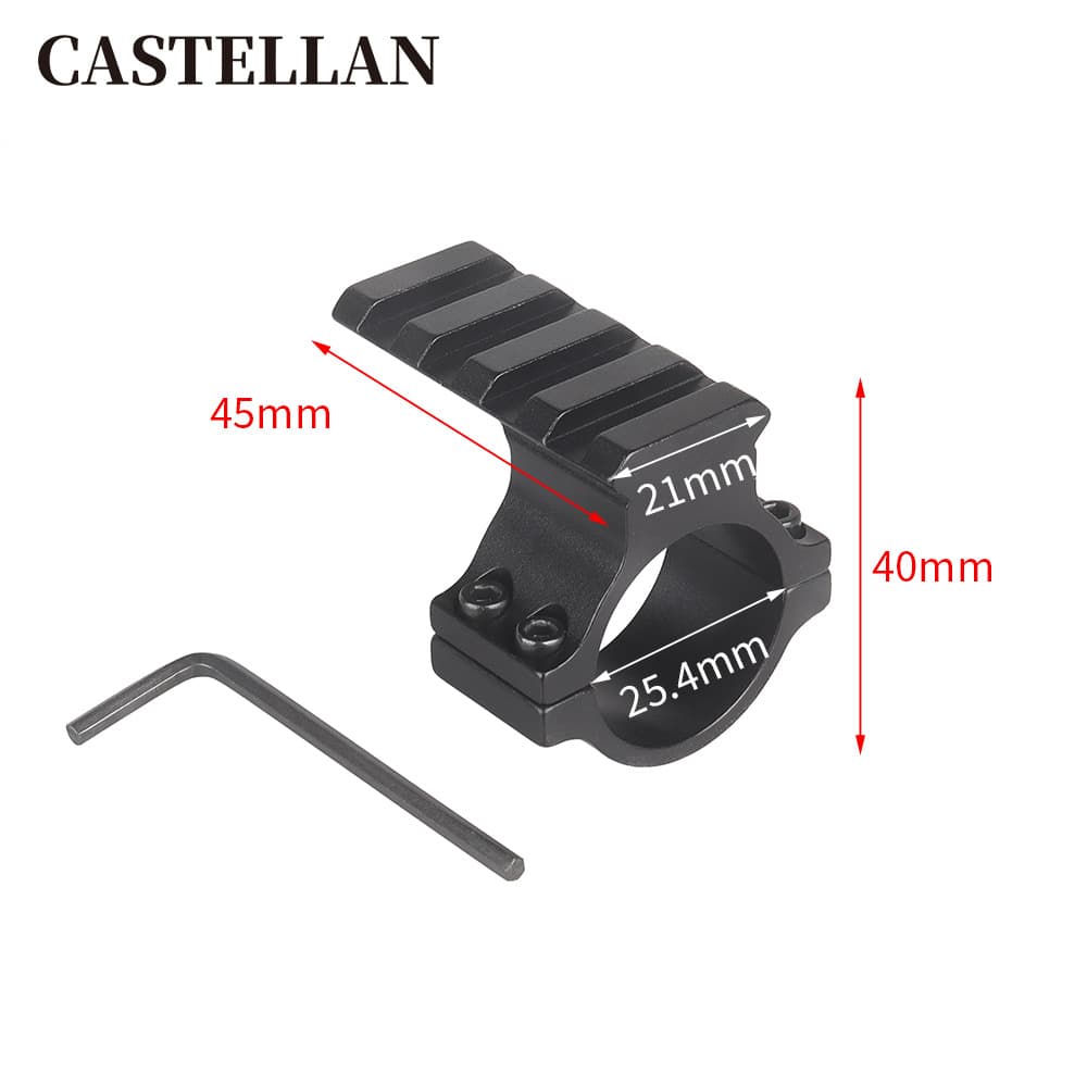 25.4mm pipe clamp scope bracket, foreign trade scope bracket, flashlight clamp with track, clamp