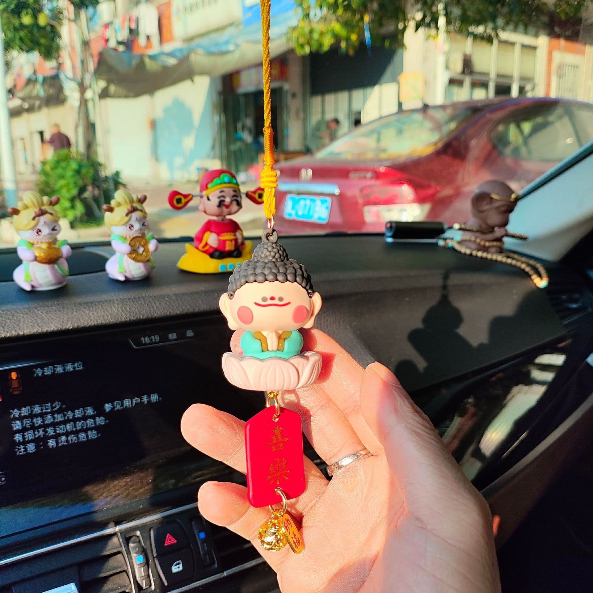 Shanxi Datong Little Buddha Companion Car Ornament Decoration Cute Plush Car Hanging Keychain