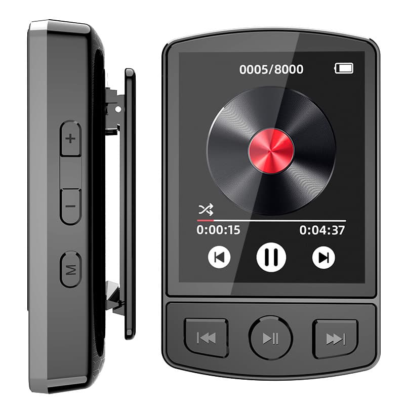 [Foreign Trade Edition] Manufacturer Wholesale Sports Clip MP3/MP4 Recording Large Screen Bluetooth Sports Clip Walkman